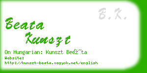 beata kunszt business card